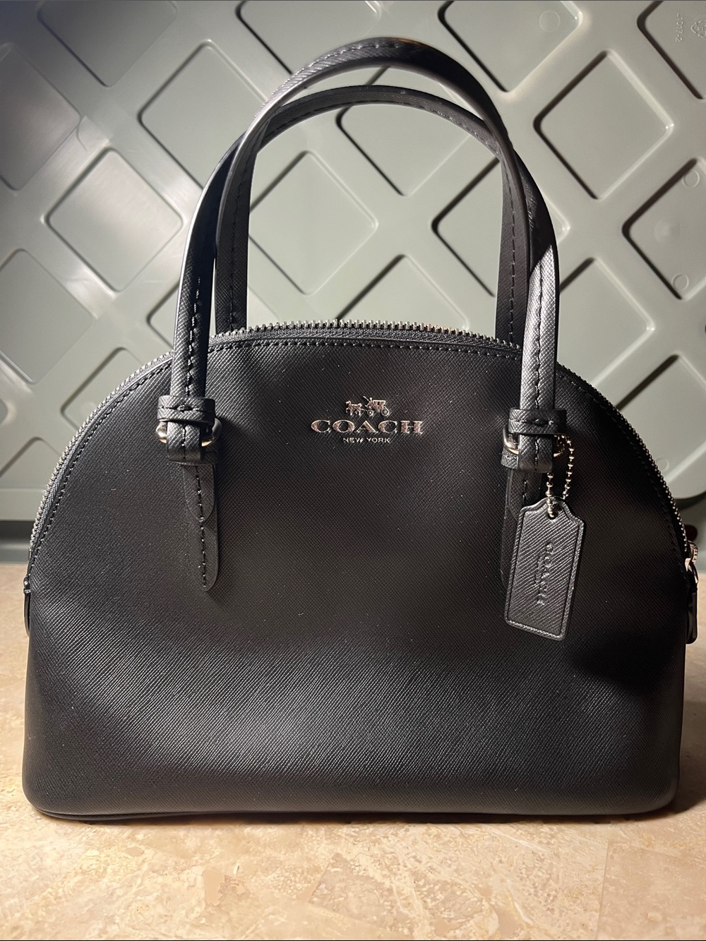 COACH Peyton leather mini domed satchel